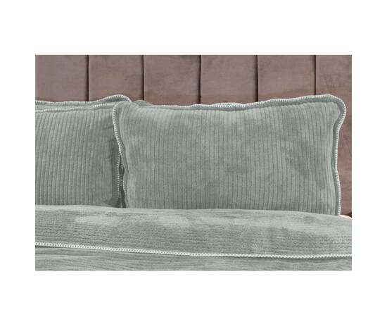 Плед-покрывало жаккардовое Welsoft 220х240 с наволочками 50х70 полоска темно-серый Zeron (19575), Цвет: антрацитовый, Размер: 220x240, изображение 2