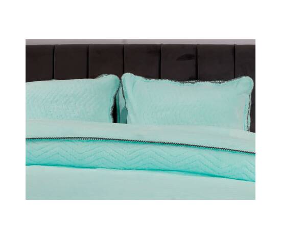 Плед-покрывало жаккардовое Welsoft 220х240 с наволочками 50х70 зигзаг ментоловый Zeron (19561), Цвет: зеленый, Размер: 220x240, изображение 2