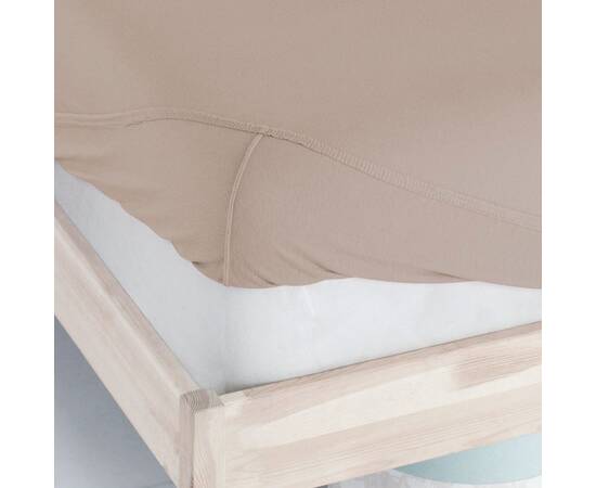 Простынь на резинке трикотажная 180х200 BEJ Zeron (19770), Цвет: капучино, Тип: простыни на резинке, Размер: 180x200, изображение 3