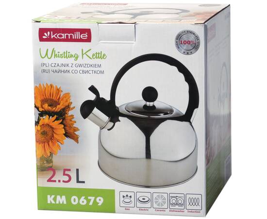 Чайник 2,5л зі свистком Kamille (0679BG), зображення 4