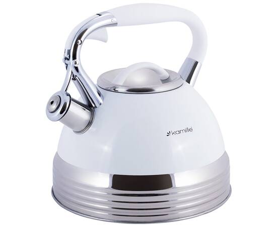 Чайник 2,7л зі свистком та ручкою Kamille (0696WH), зображення 2