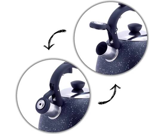 Чайник 2л зі свистком Kamille (1072BL), зображення 4