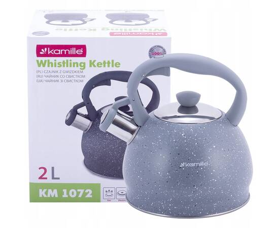 Чайник 2л зі свистком Kamille (1072GR), зображення 3