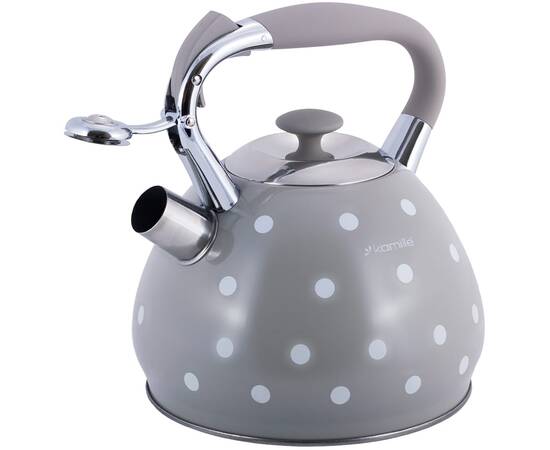 Чайник 3л зі свистком Kamille (0695GR), зображення 2