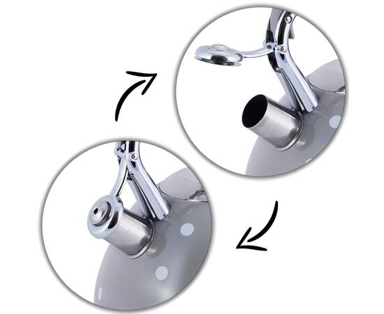 Чайник 3л зі свистком Kamille (0695GR), зображення 3