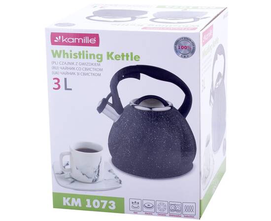 Чайник 3л со свистком Kamille (1073BL), изображение 3