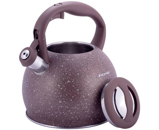 Чайник 3л зі свистком та ручкою soft touch Kamille (1074BRW), зображення 2