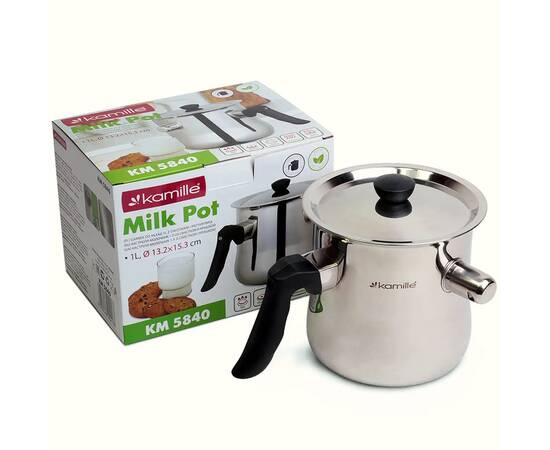 Молоковарка зі свистком 1 л Kamille (5840), зображення 4