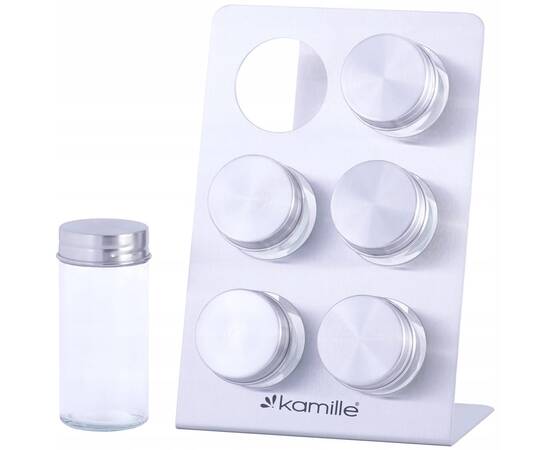 Набір ємностей для спецій на прямокутній підставці Kamille (7036), зображення 2