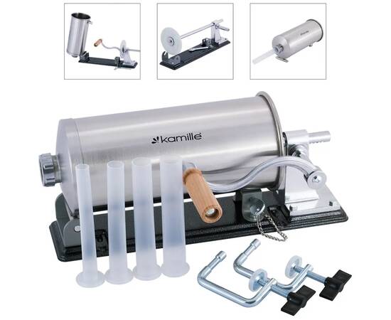 Шприц для начинения колбас 3кг с насадками (O1,5 см, О2 см, O2,2 см, O2,5 см) Kamille (6502), изображение 3