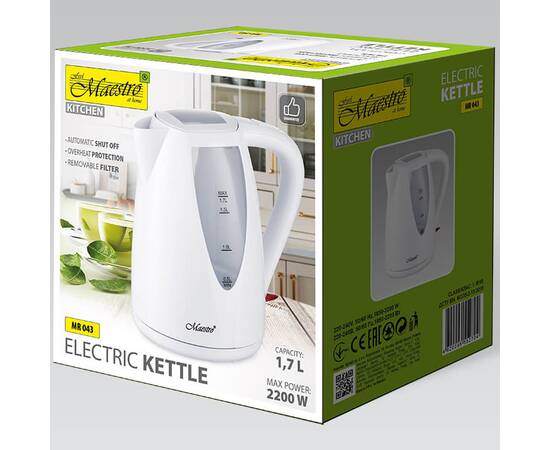 Чайник электрический 1,7 л 2000 Вт Maestro белый (MR041-WHITE), изображение 2