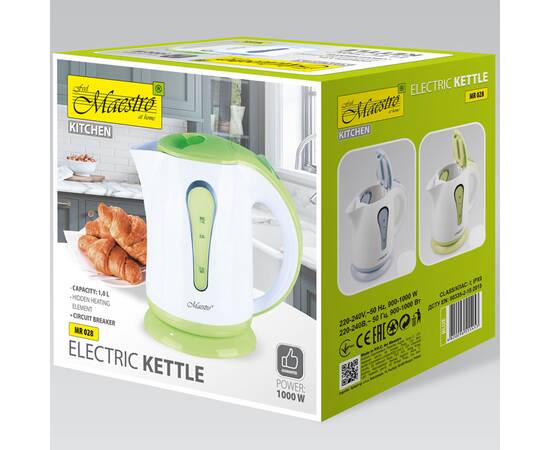 Чайник електричний 1 л 1000 Вт Maestro зелений (MR028-GREEN), зображення 3