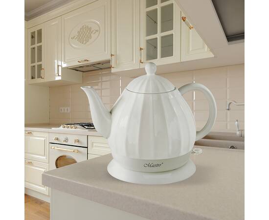 Чайник электрический керамический 1,2 л 1200 Вт Maestro белый (MR070), изображение 2