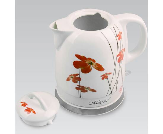 Чайник электрический керамический 1,5 л Maestro (MR066-RED-FLOWERS), изображение 2