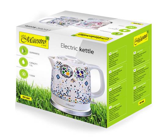 Чайник электрический керамический 1,5 л Maestro (MR068-FLOWERS), изображение 3