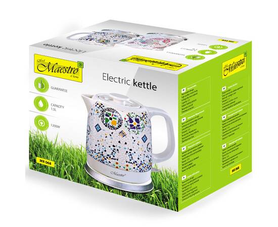 Чайник електричний керамічний 1,5 л Maestro (MR068-MOSAIC), зображення 3