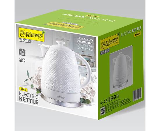 Чайник электрический керамический 1,5 л Maestro (MR073), изображение 2