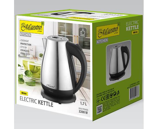 Чайник электрический металлический 1,7 л Maestro (MR036), изображение 2