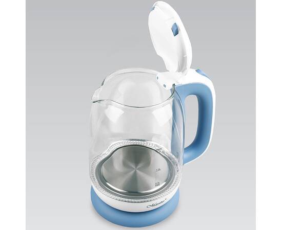 Чайник електричний скляний 1,7л Maestro синій (MR056-BLUE), зображення 2