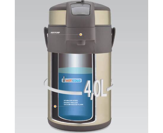 Термос 4 л с помпой Maestro золотой (MR1637-400 з), изображение 3