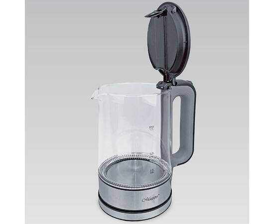 Чайник електричний скляний 1,7л Maestro (MR053-GREY), зображення 2