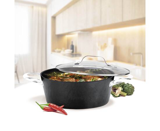 Каструля Maestro 24х10 см з покриттям Greblon C2 (MR4424), Тип: каструля, Об'єм: 3,5 л, Колір: чорний, зображення 2