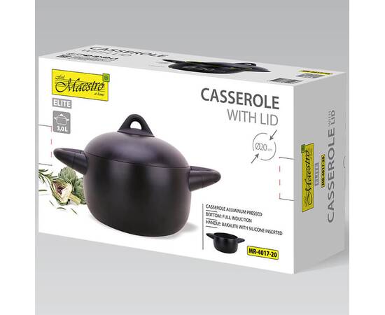 Каструля Maestro з антипригарним покриттям 3,0 л (MR4017-20), Тип: каструля, Об'єм: 3 л, Колір: чорний, зображення 4