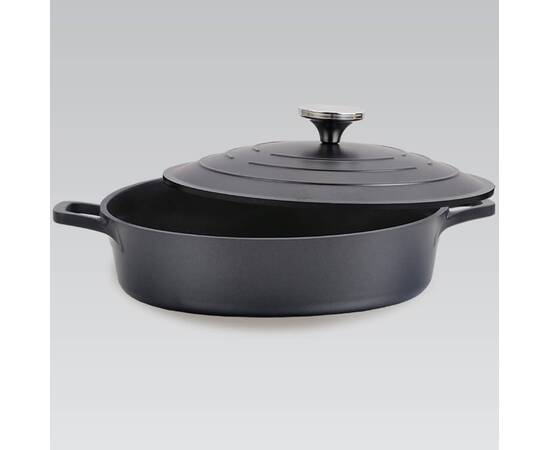 Каструля Shallow Maestro з двошаровим антипригарним покриттям 4,0л (MR4528-S), Тип: каструля, Об'єм: 4 л, Колір: чорний, зображення 2