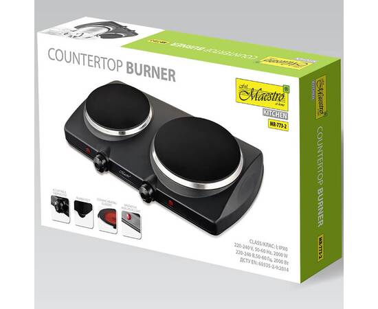 Настільна керамічна плита на 2 конфорки 2000 Вт Maestro (MR773-2), зображення 3
