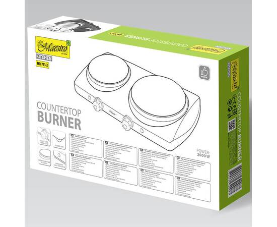 Настільна керамічна плита на 2 конфорки 2000 Вт Maestro (MR773-2), зображення 4