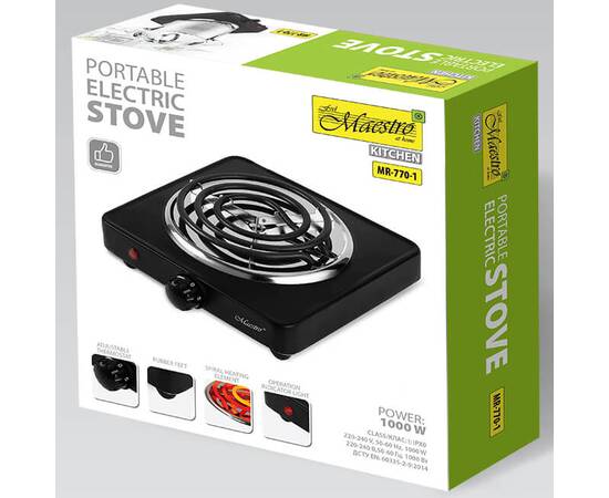 Настільна плита на 1 конфорку 1000 Вт Maestro (MR770-1), зображення 3