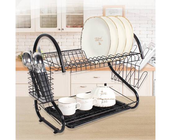 Сушарка для посуду дворівнева Basic Maestro (MR1025-43-BLACK), зображення 2