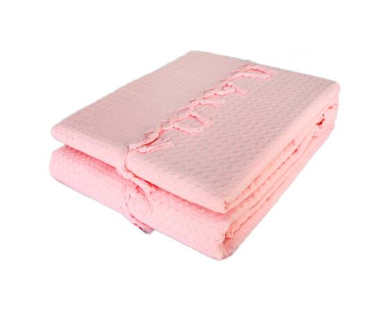 Покривало-плед IzziHome Checkers ніжно-рожеве 220х240 (602541), Основний колір: ніжно-рожевий, Розмір: 220x240, зображення 2