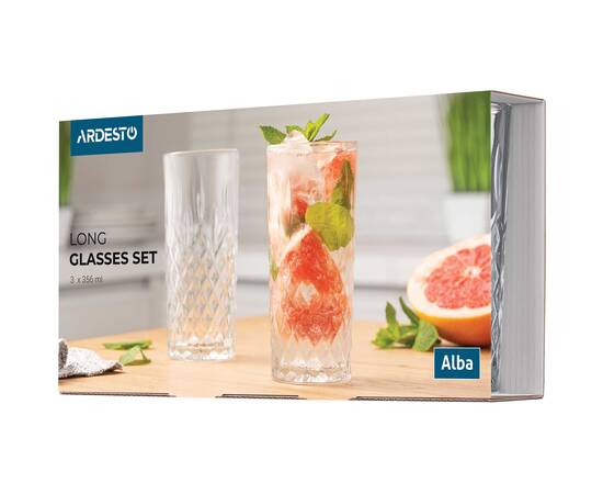 Набор стаканов Alba высоких 356мл 3шт Ardesto (AR2635AB), изображение 4