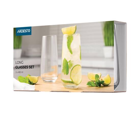Набор стаканов Gloria Shine высоких 480мл 3шт Ardesto (AR2648GS), изображение 4