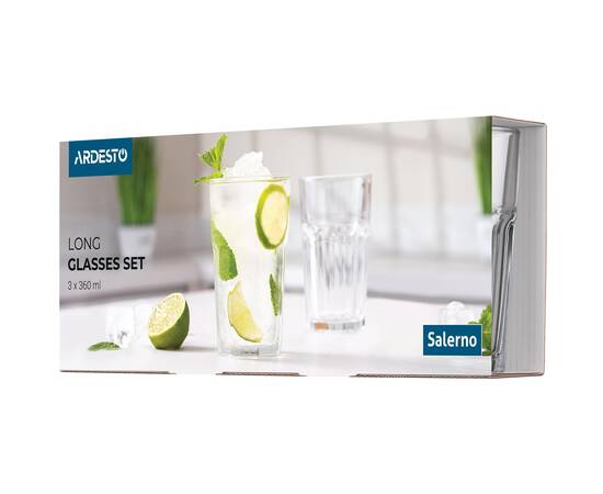 Набор стаканов Ardesto Salerno высоких 360мл 3шт Ardesto (AR2636LS), изображение 4