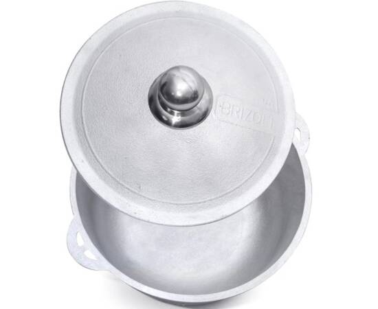 Казан алюмінієвий з дужкою та кришкою 2л Турист Brizoll (12-002-1), Об’єм казана: 2 л, Наявність кришки: з алюмінієвою кришкою, зображення 2