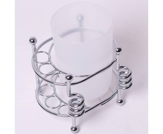 Стакан для зубных щеток 10.5x9.5x9.5 см с хромированной подставкой Besser (802), изображение 3