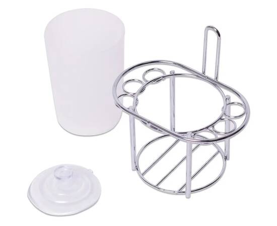 Стакан для зубных щеток 13x12x8 см с хромированной подставкой Besser (236), изображение 2