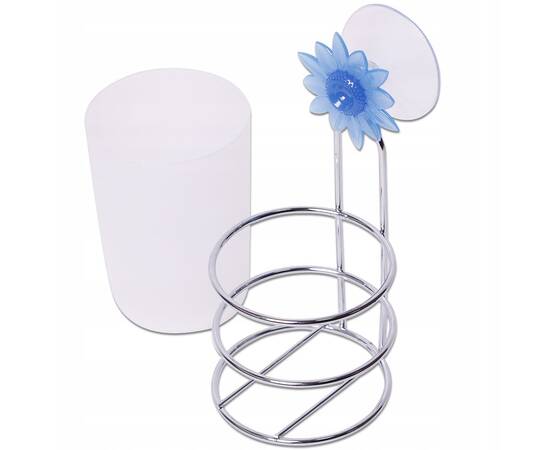 Стакан для зубных щеток 7.5x7.5x14.5 см с хромированной подставкой Besser (501), изображение 2