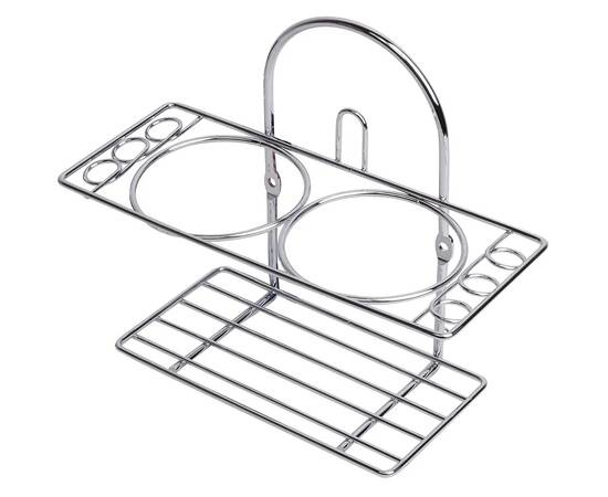 Стакан двойной для зубных щеток 20x8.5x16см с хромированной подставкой Besser (127), изображение 2
