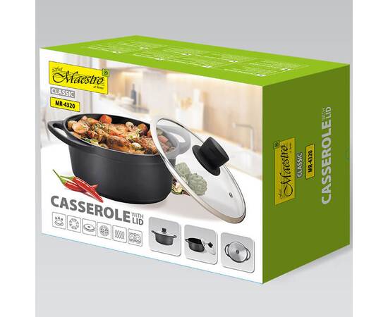 Каструля Maestro з двошаровим антипригарним покриттям 2,7 л (MR4320), Тип: каструля, Об'єм: 2,7 л, Колір: чорний, зображення 4