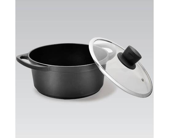 Каструля Maestro з двошаровим антипригарним покриттям 4,3 л (MR4324), Тип: каструля, Об'єм: 4,3 л, Колір: чорний, зображення 2