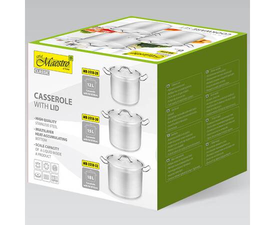Набір посуду Maestro 6 ін.(12,15.18 л) (MR3518), зображення 3