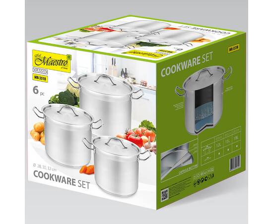 Набір посуду Maestro 6 ін.(12,15.18 л) (MR3518), зображення 4