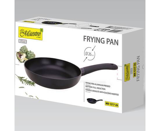 Сковорода Maestro с антипригарным покрытием.индукционное дно (MR1217-26), Цвет: черный, Тип: сковорода, Форма: круглая, Диаметр (см): 26, изображение 3