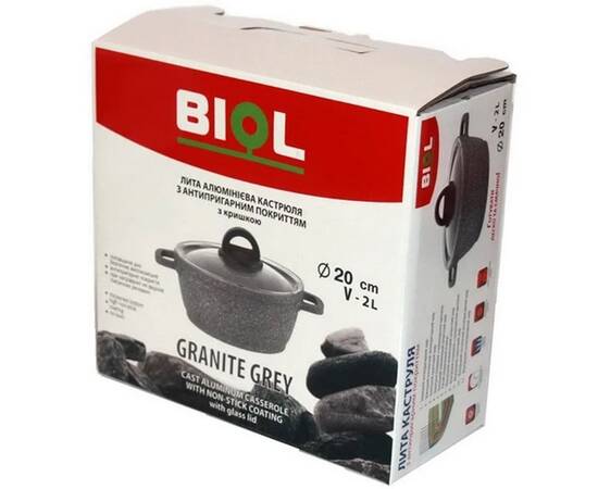 Каструля граніт Грей 2л БІОЛ (К206РС), Тип: каструля, Об'єм: 2 л, Колір: сірий, зображення 3