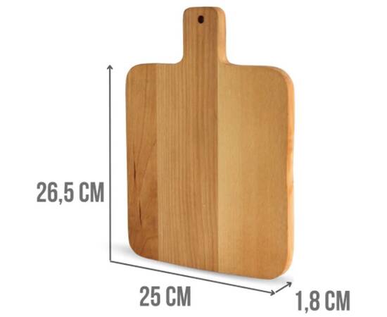 Дошка для нарізки з ручкою BERTA Бук 25х26,5х1,8 см Brizoll (D014), зображення 2