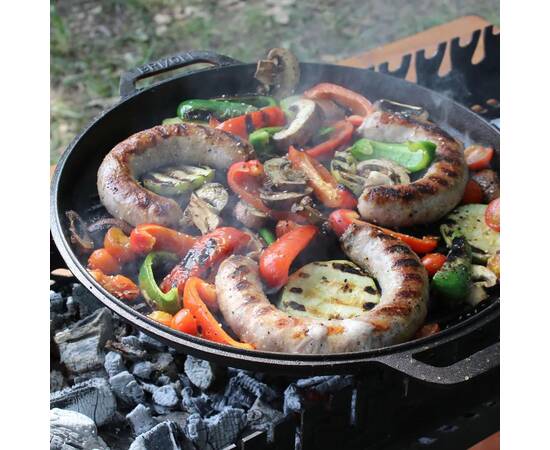 Крышка - сковорода гриль чугунная 400 мм (для KA12, KA15) Brizoll (A400GKS), Диаметр: 40 см, изображение 3