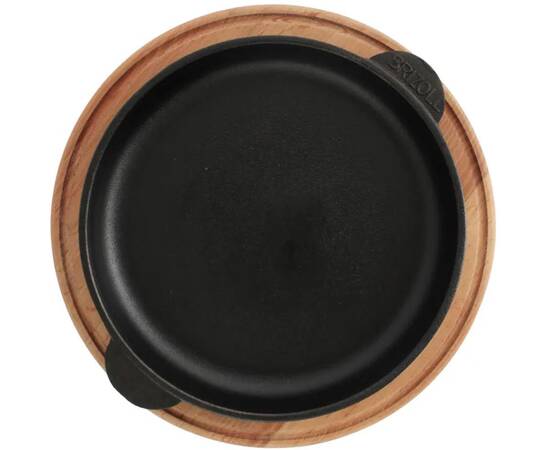 Сковорода чавунна порційна з круглою підставкою 160х25 мм Brizoll (H1625-DK), Колір: чорний, Тип: сковорода порційна, Форма: кругла, Діаметр (см): 16, зображення 2